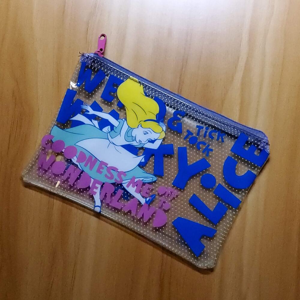 Loungefly Alice Clear Pouch OG Heart Logo NWOT